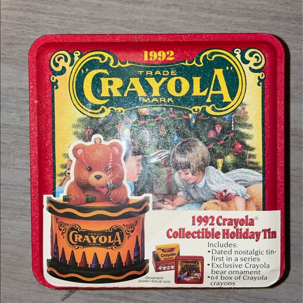 Vintage Crayola Collectible Holiday Tin 1992